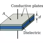 Parallellt plattan kondensator vektorritning